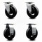 Service Caster 5 Inch Rubber on Cast Iron Caster Set with Roller Bearings 2 Swivel 2 Rigid SCC-20S520-RSR-2-R-2 - alternate 1